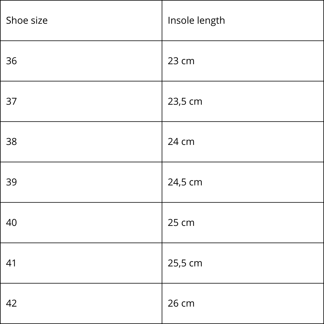 Natural felt and lambswool slippers Toku - White size chart
