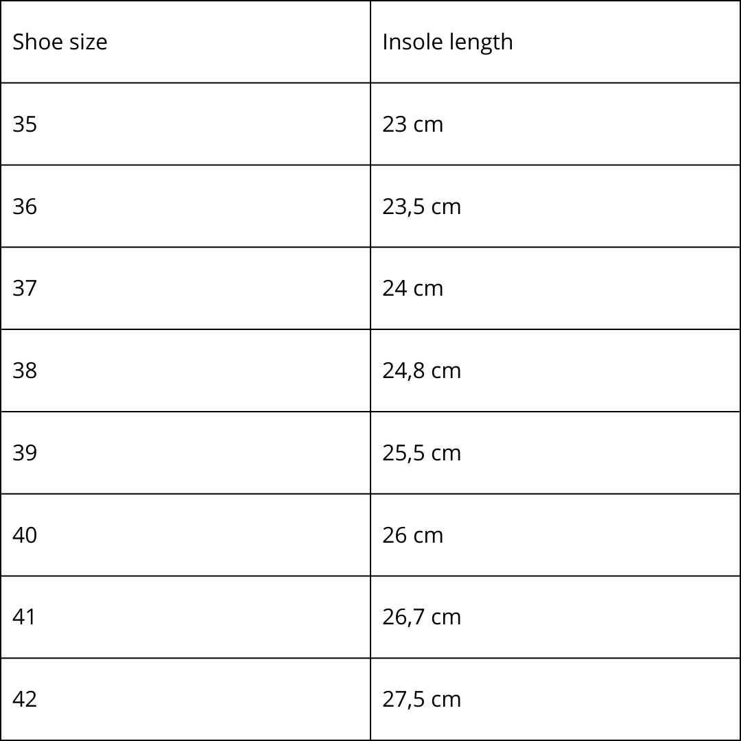 Liiva Women's Leather Sandals -Black size chart
