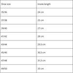Lambswool slippers Pähni - Beige size chart
