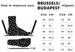 TOKU Brussels Slippers - White size chart