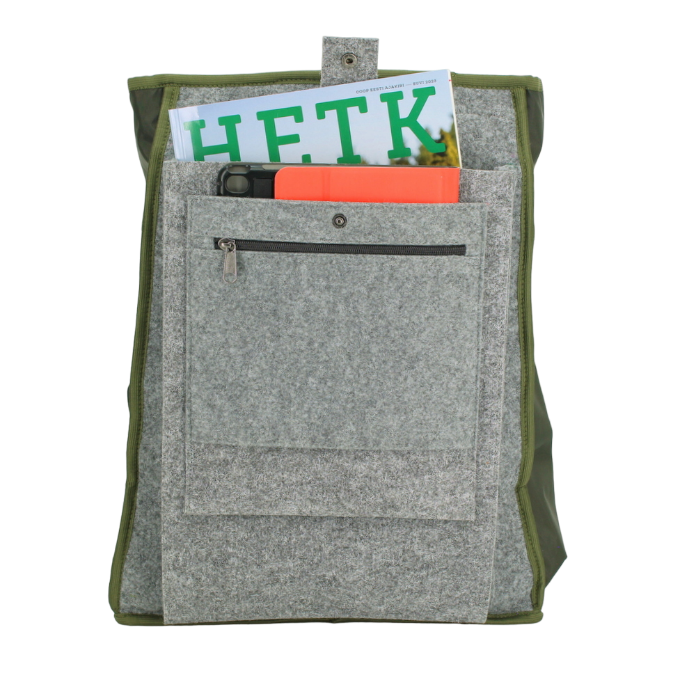 Cafe Backpack with G-hook - Khaki & Beige - Wandelaar Adventures